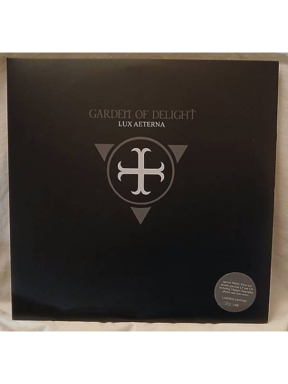 le disque de Garden of delight : Lux aeterna est en stock en vinyle et cd à ciel rouge, disquaire à dijon