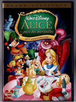 le dvd animé de Alice au pays des merveilles par Geronimi, Jackson et Luske de Disney est disponible à Ciel rouge Dijon
