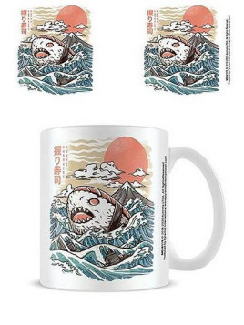Le mug humour du studio illustrata Sharkiri sushi est disponible à Ciel rouge Dijon