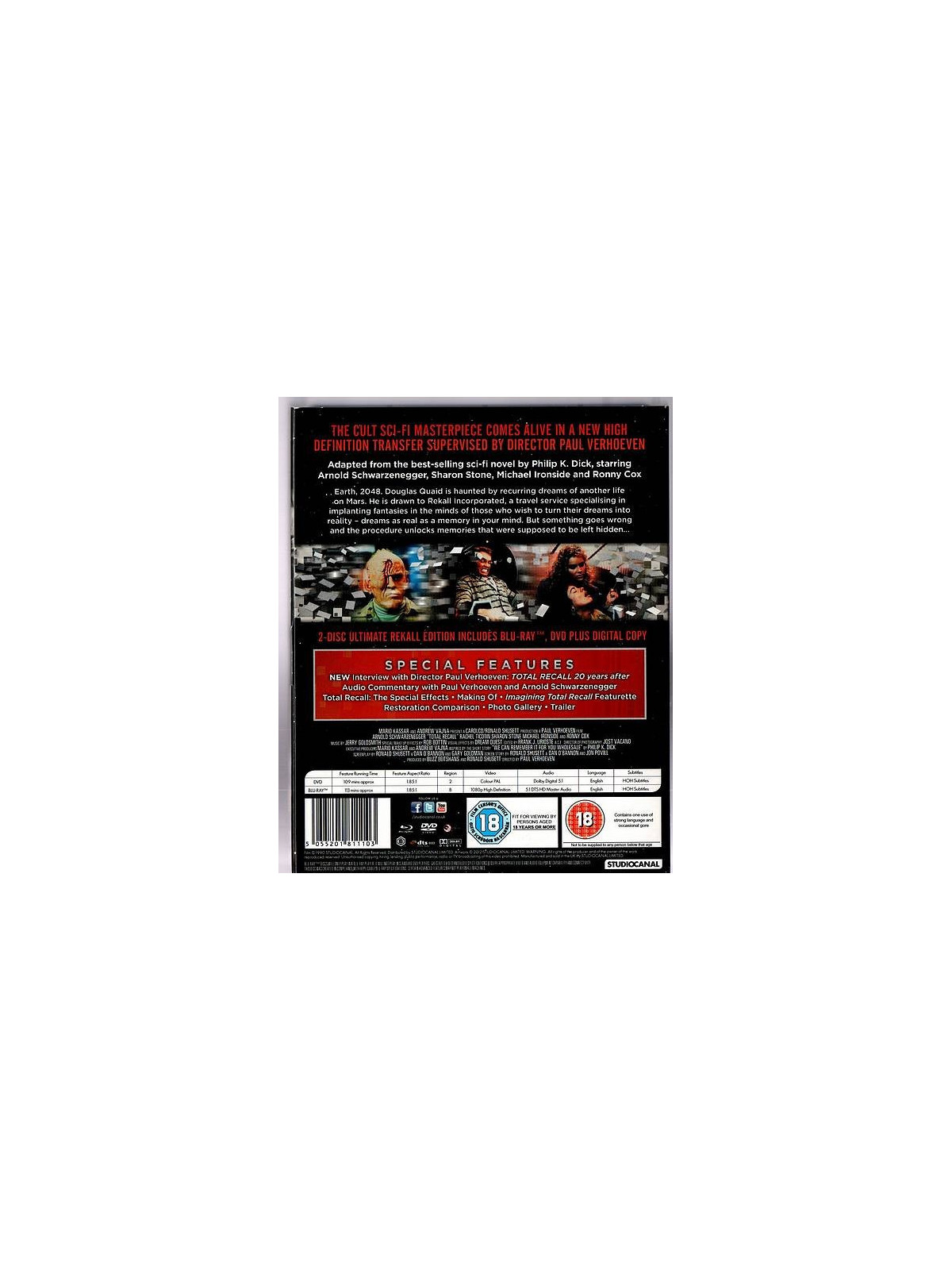 Paul Verhoeven : Total recall (Blu-ray + DVD)