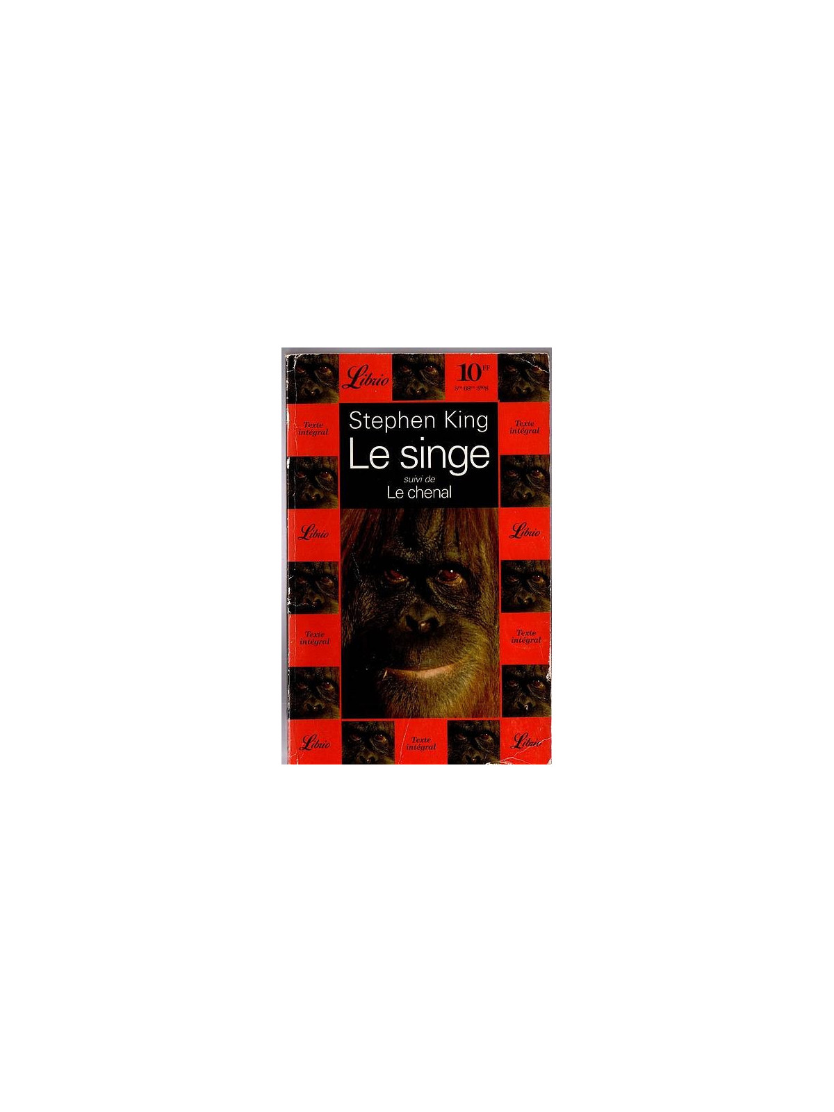 Le livre de Stephen King : Le singe suivi de Le chenal est en stock à la librairie ciel rouge à Dijon