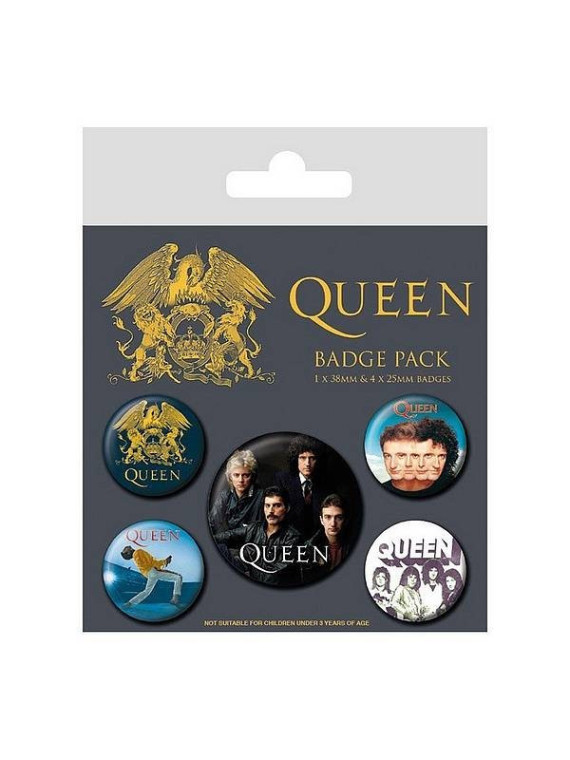le Lot de 5 badges Queen : classic est en stock au magasin ciel rouge à Dijon