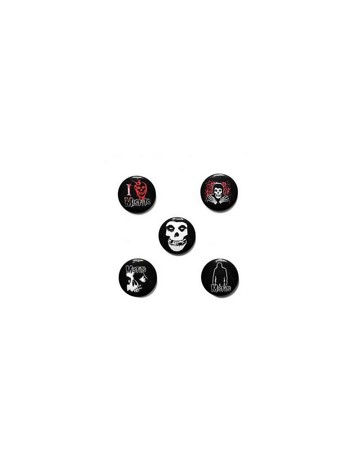 Lot de 5 badges Misfits : skull