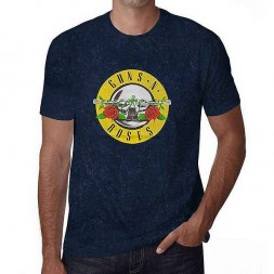 le T-shirt Guns n’ roses : Classic logo navy blue snow wash est en stock au magasin Ciel rouge à Dijon