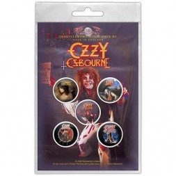 le Lot de 5 badges Ozzy Osbourne : bark at the moon est en stock au magasin Ciel rouge situé au centre-ville de Dijon