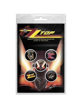 le Lot de 5 badges ZZ top : Eliminator est en stock au magasin Ciel rouge situé au centre-ville de Dijon
