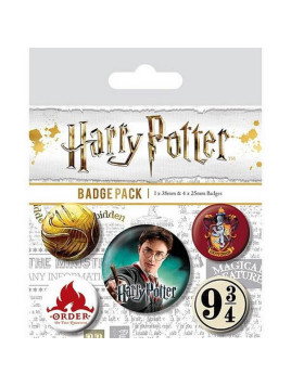 le Lot de 5 badges Harry Potter : Gryffindor est en stock à la boutique Ciel rouge à Dijon