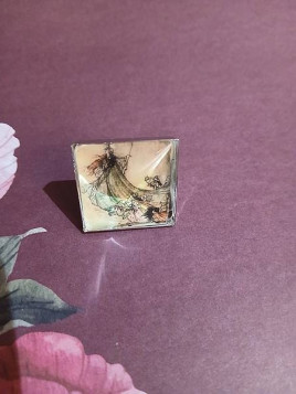 Bague cabochon Le songe d'une nuit d'été (Arthur Rackham)