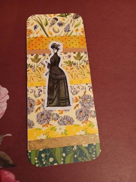 Le marque-page artisanale collage Femme XIXe est disponible à Ciel rouge Dijon