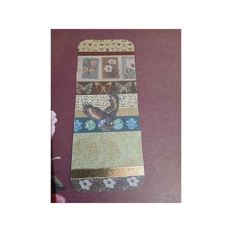 Le marque-page artisanal collage HIBOU est disponible à Ciel rouge Dijon