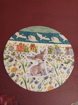 La carte postale artisanale collage FAON est disponible à Ciel rouge Dijon