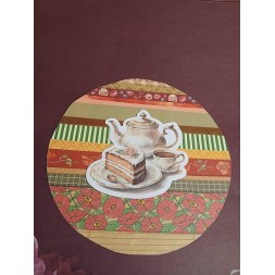 La carte postale artisanale collage service à thé est disponible à Ciel rouge Dijon