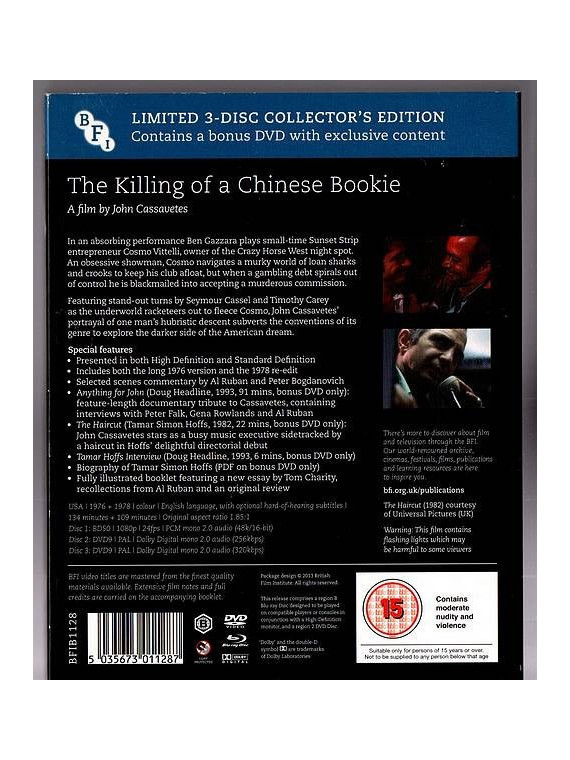 John Cassavetes : The killing of a chinese bookie (Blu-ray + 2 DVD)
