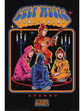 l'Affiche de Steven Rhodes : Cult music sing-along est en stock à la boutique ciel rouge au centre-ville de Dijon