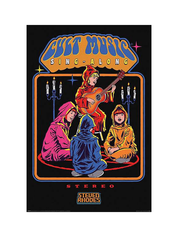 l'Affiche de Steven Rhodes : Cult music sing-along est en stock à la boutique ciel rouge au centre-ville de Dijon