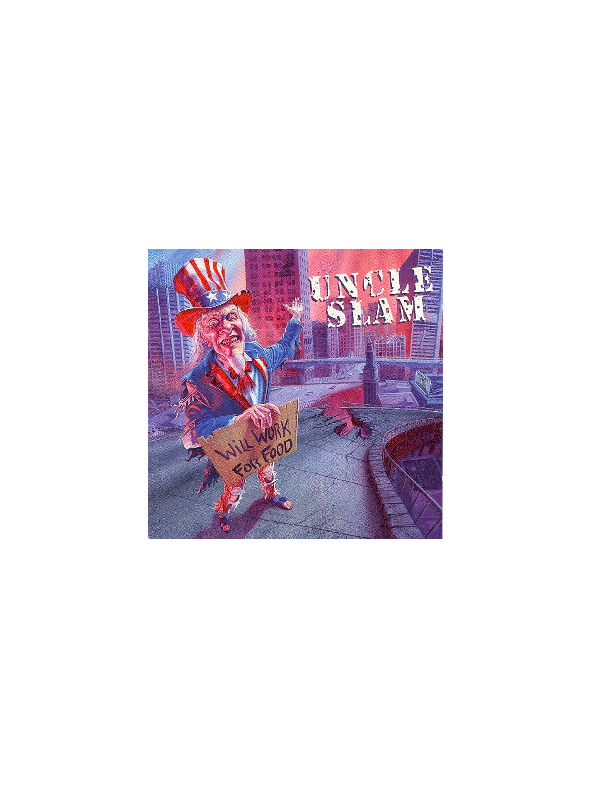 Le vinyle thrash coloré limité Will work for food de Uncle Slam est disponible à Ciel rouge Dijon