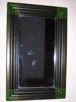 Miroir bois vert et noir