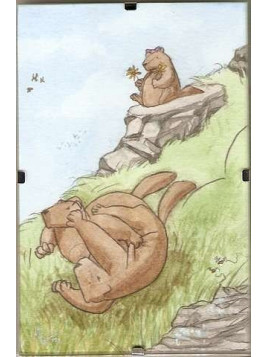 Cadre Marmottes et montagne